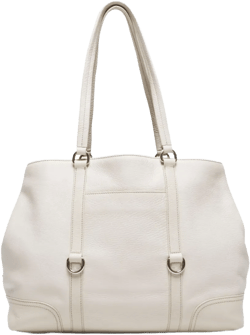 2000-2005s triangle-logo leather tote bag