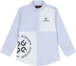 logo-detail panelled cotton shirt
