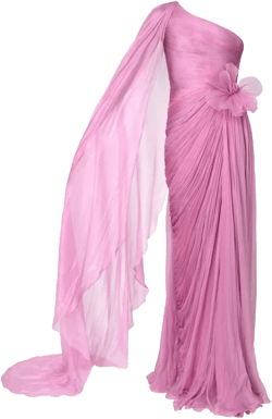 pleated one-shoulder maxi dress