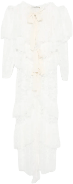 Aphelia lace ruffled midi dress