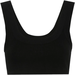 embossed-logo cropped tank top