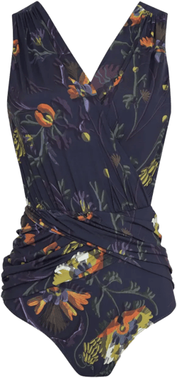 floral-print open-back swimsuit