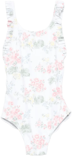 floral-print ruffled swimsuit