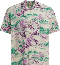 landscape-print shirt