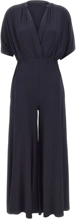 V-neck pleated jumpsuit