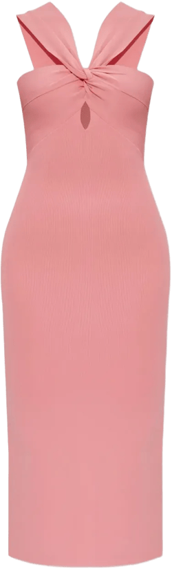 Dawnette twist-neck midi dress