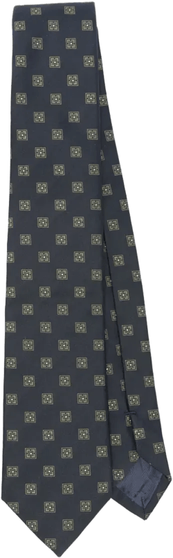 geometric-pattern silk tie
