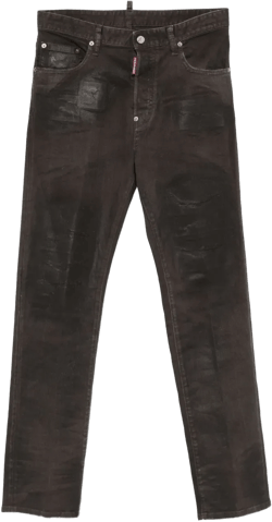 Bull Leatherette faded-patchwork jeans