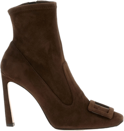 100mm buckle-detail suede ankle boots