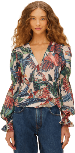Pink Macaw Flight Blouse