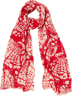 Red Shell Print Lightweight Scarf