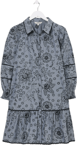 Kitty Chambray Blue Embroidered Dress