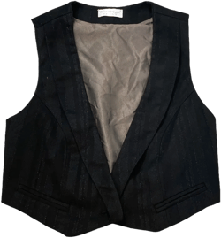 Y2K Black Pinstripe Waistcoat (S)