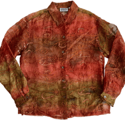 Sheer silk ombré shirt