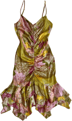 Vintage Betsey Johnson silk garden fairy dress (M)