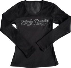 Y2K Harley Davidson Fishnet Top (S)