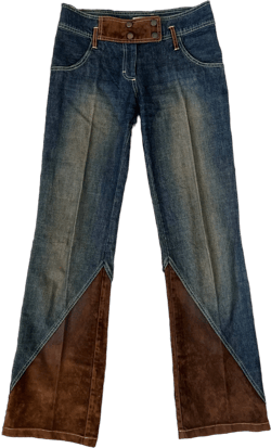 Vintage Faux Suede Detail Jeans (S)