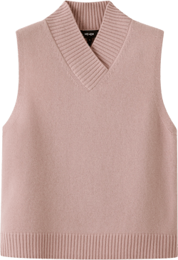 Merino Cashmere High V-Neck Knit Vest - Size S