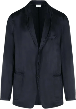 Bilbo Navy Viscose Blazer In Dark Blue