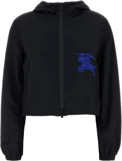 Graphic Print Hooded Jacket In Black