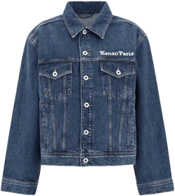 Verdy Embroidered Denim Jacket In Medium Stone Blue Denim