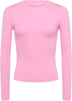 Slinky Rib Long Sleeve Shirt | Bubblegum Pink