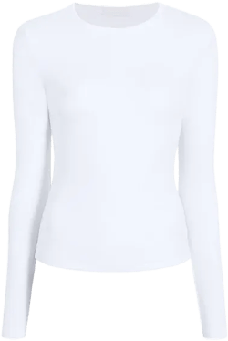 Slinky Rib Long Sleeve Shirt | White