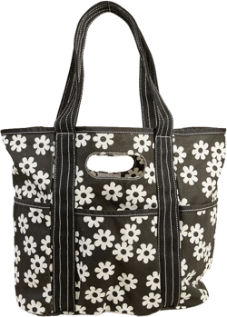 Daisy Daydreams Black Canvas Tote