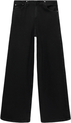 Wide leg mid-rise jeans