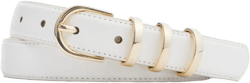 White Triple Keeper Skinny Belt