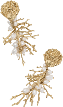 Gold Reverie Cluster Pearl Drop Earrings