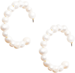 Large Pearl Hoop Earrings