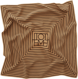 Signature monogram silk scarf dark brown