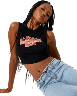 Gimon Crop Top in Black Comin In Hot