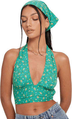 Bandana in Paisley Fun Green