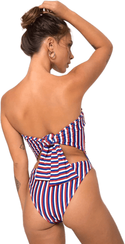 Zolly Cutout Swimsuit in Triple Stripe