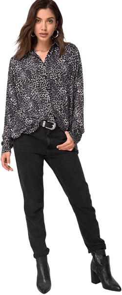 Disam Shirt in Rar Leopard Grey