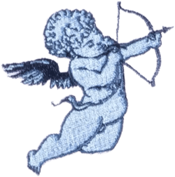 Tindy Crop Top in White Cupid Embro
