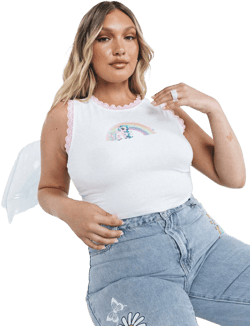 Nostalgia Graphic Top White