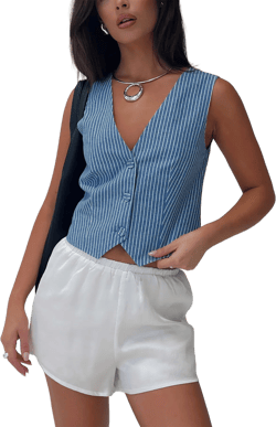 Veridian Vest Blue Stripe