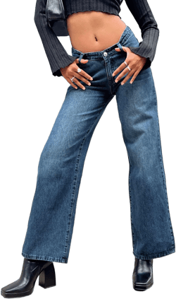 Karol V-waist Jeans Dark Wash Denim