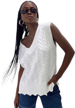 Antonia Sweater Vest White