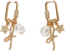 Plus One Charm Earrings Gold