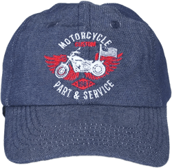 Oritz Motorcycle Dad Cap Dark Denim