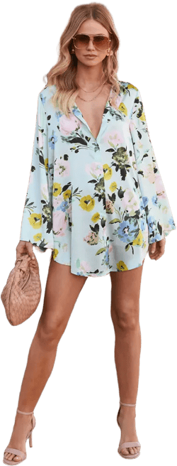 Desert Express Satin Floral Tunic