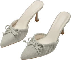 Laina Bow Ruched Heeled Mule