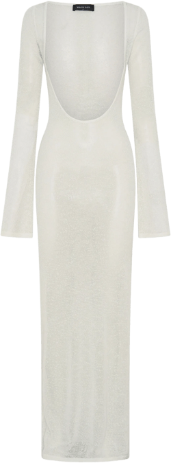 Malta Mermaids Long Sleeve Maxi Dress White