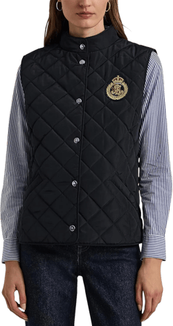 Lauren Ralph Lauren Women's Recycled Quilt Vest W Crest 23"