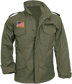 M65 Field Jacket | Vintage M-65 Field Jacket | Olive Green Cargo Pocket US Army Field Jacket Large Military Green