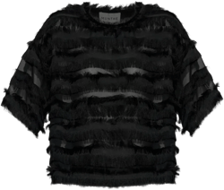 Lipona fringe-trimmed sheer top
